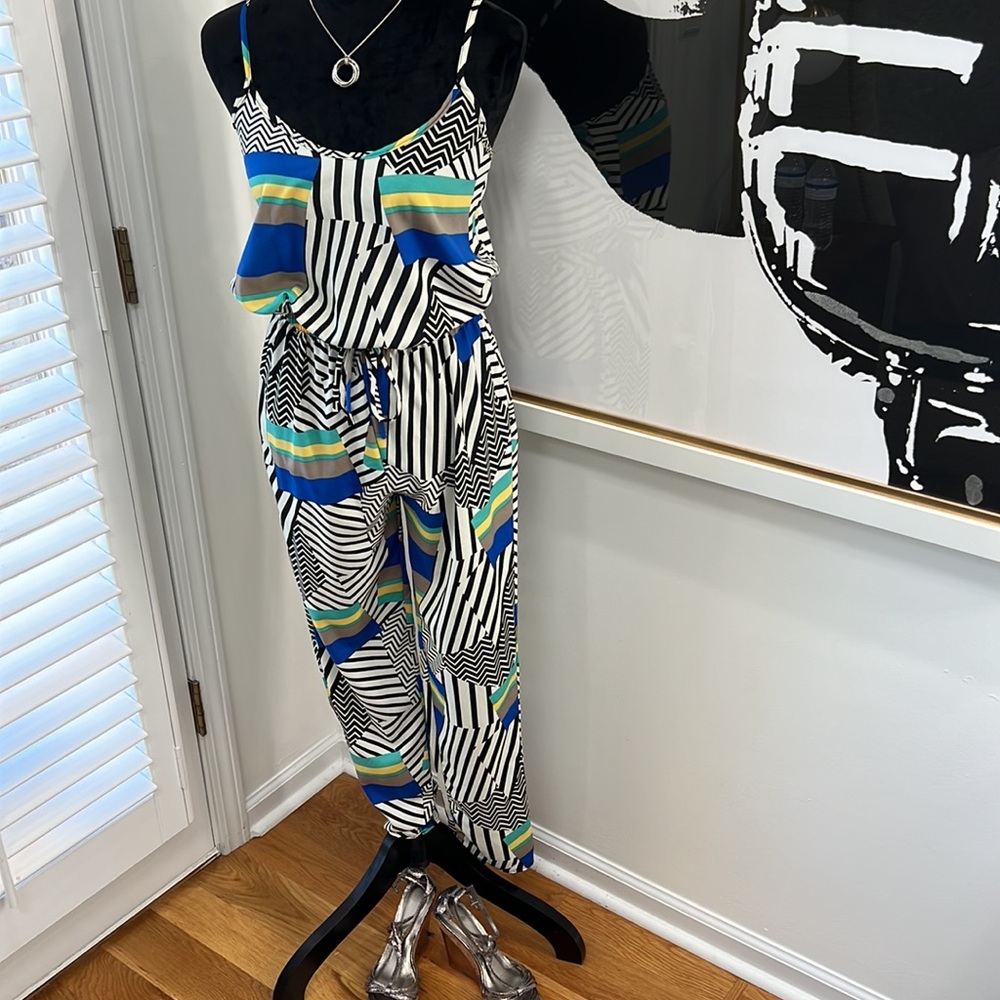 Topia Bold Patchwork Spaghetti Strap Jumpsuit, Si… - image 2